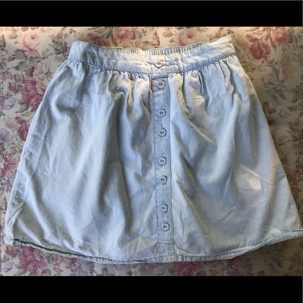 Blue Button Skirt